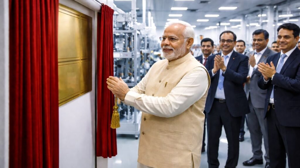 Prime Minister Narendra Modi unveiling semiconductor ATMP facility in Sanand during inauguration ceremony (representative image).