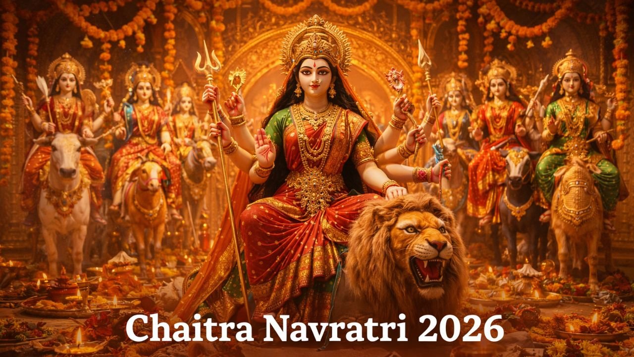 Goddess Durga with Navdurga during Chaitra Navratri 2026 festival (representative image).