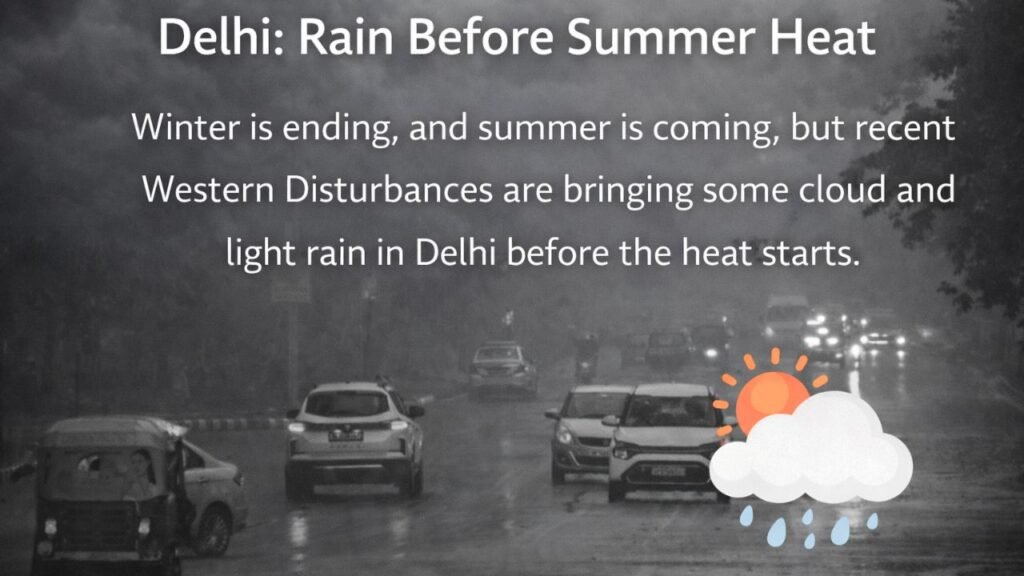 Rainy road in Delhi with cloudy weather before rising summer temperatures (representative image).