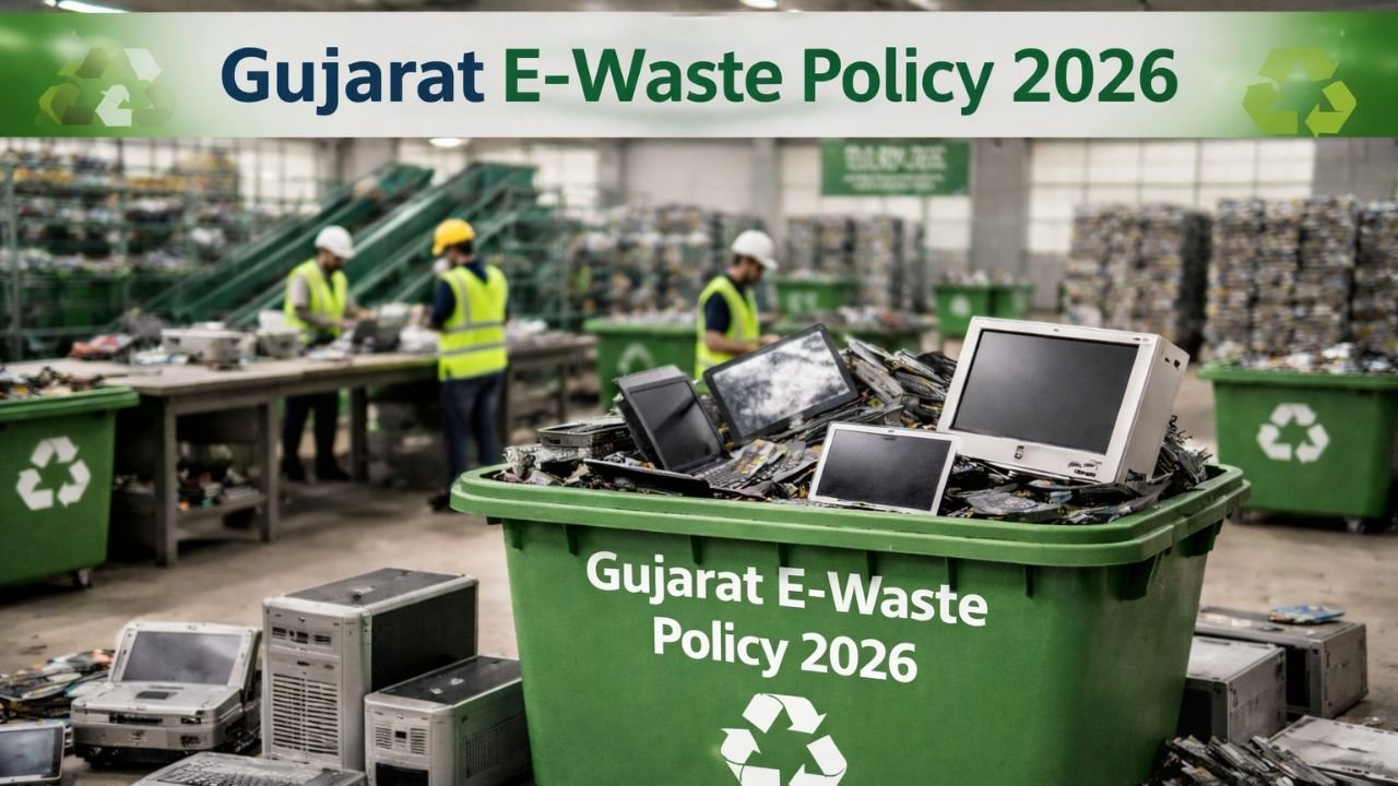 E-waste recycling process with computers and electronics being sorted in a modern facility in Gujarat (representative image).