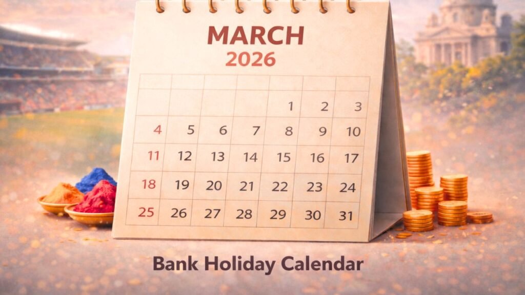 March 2026 holiday calendar in India showing bank closures, festivals and important dates across the country (representative image).