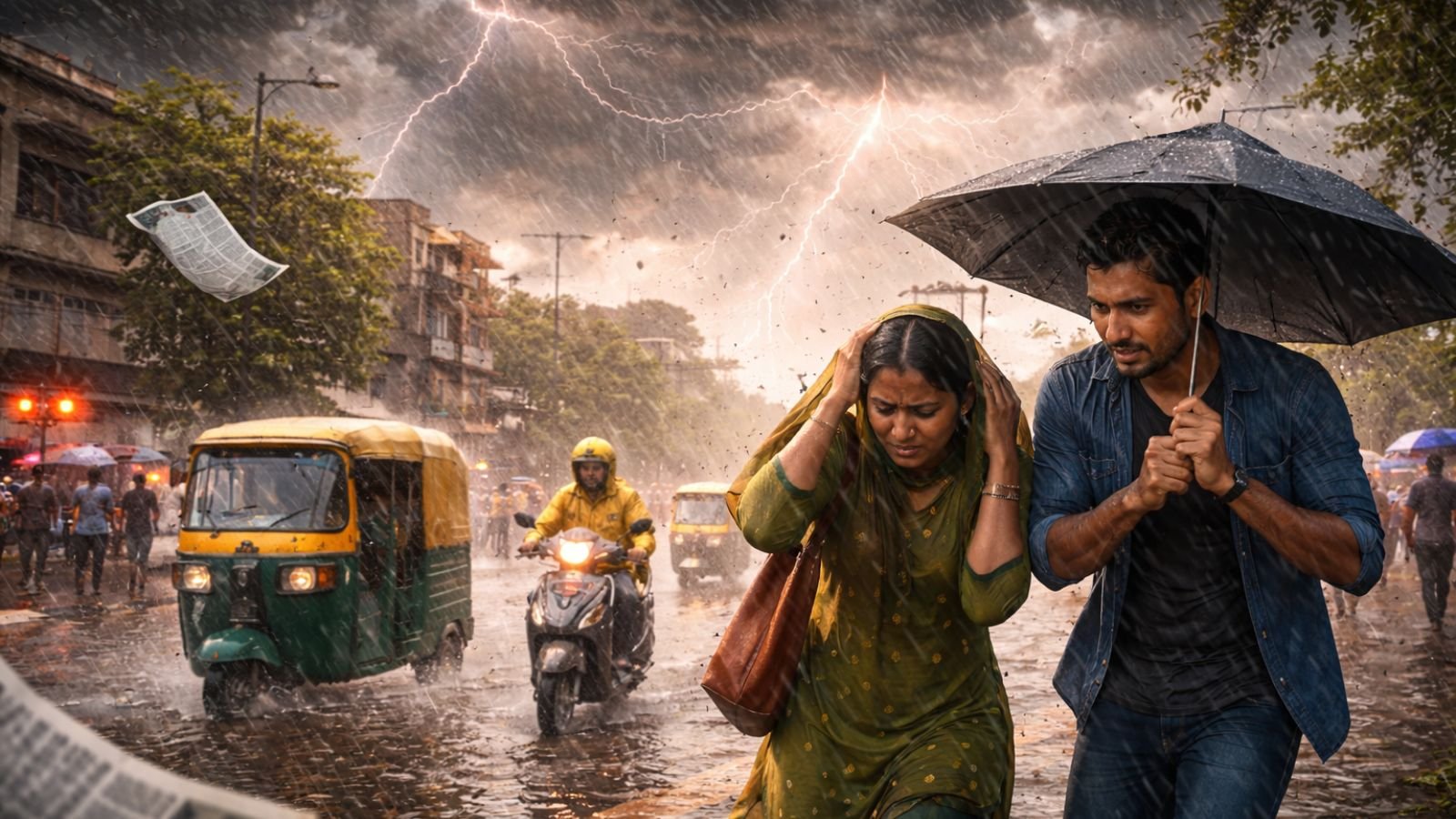 Thunderstorms and rain across India due to western disturbance April 2026 (representative image).